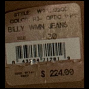 NWT True Religion Disco Billy optic white distressed straight Retail $224